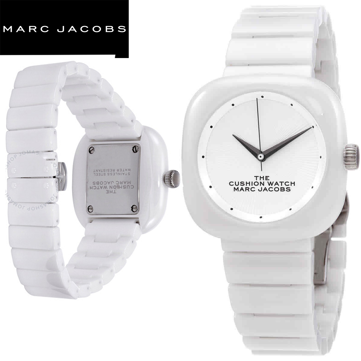 特価！Marc Jacobs 白色セラミック The Cushion Watch 36mm