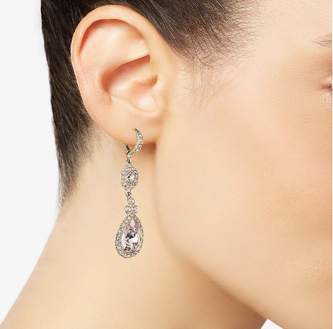 GIVENCHY ジバンシィ Crystal Drop Earrings ピアス (両耳)