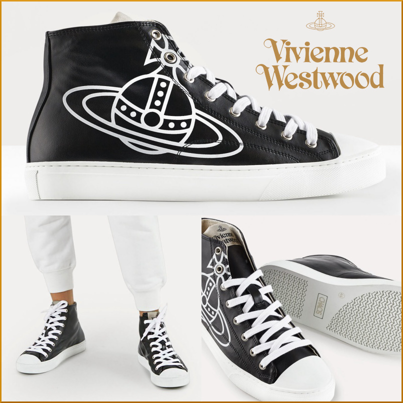 ★vivienne westwood★HIGH TOP PLIMSOLL ロゴ スニーカー /M
