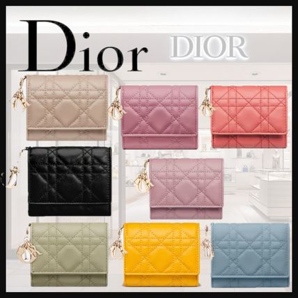 Dior LADY DIOR(ディオール レディ ディオール) 折りたたみ財布 ...