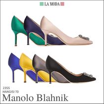 Manolo Blahnik◆HANGISI◆サテンパンプス 70MM