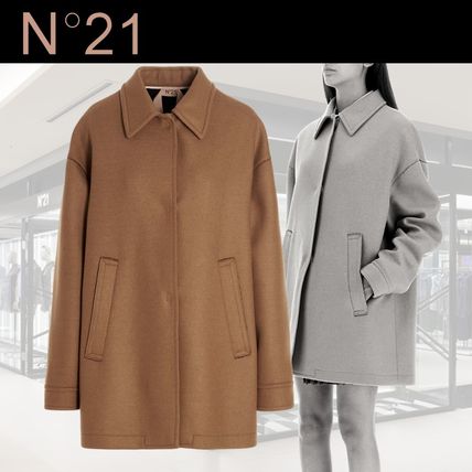N°21 ヌメロヴェントゥーノ ウール×カシミヤ×ナイロン ハーフコート 38