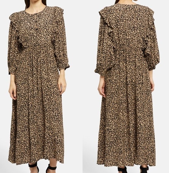“BAUM UND PFERDGARTEN” ALONA プリントドレス Floral/Brown