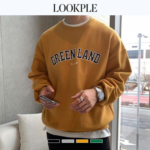 ★韓国人気★LOOKPLE★LOOK GREENLAND OVER SWEATSHIRT