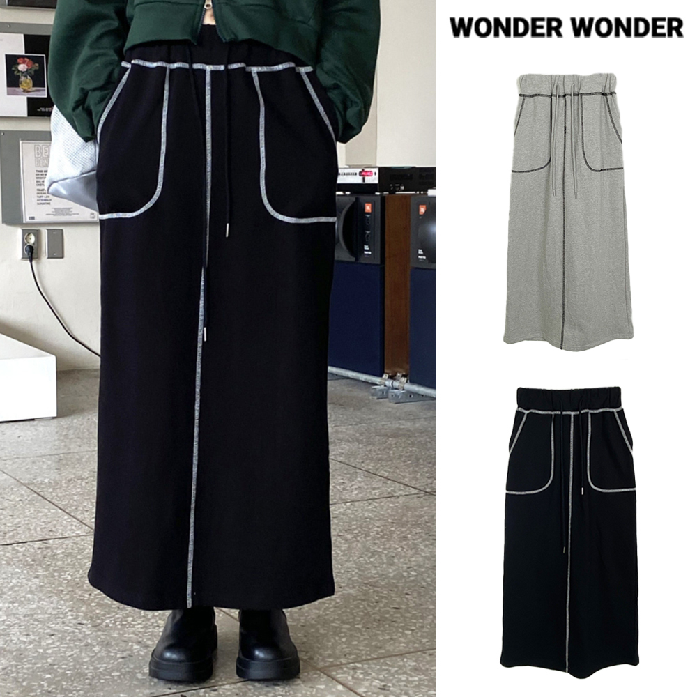 【WONDER WONDER】Ricky Stitch Juri Training Long Skirt