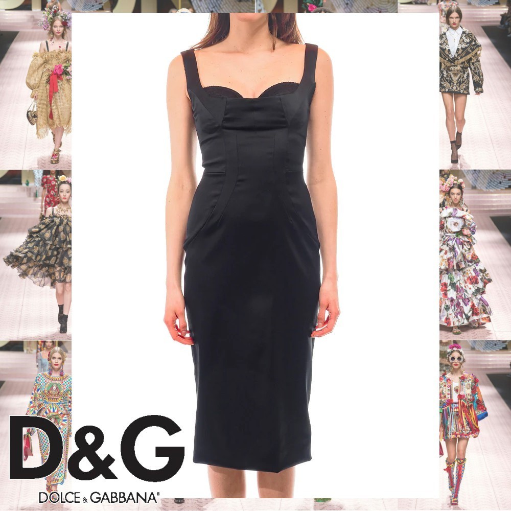 Dolce & Gabbana タイト ミディ丈 ドレス ブラック