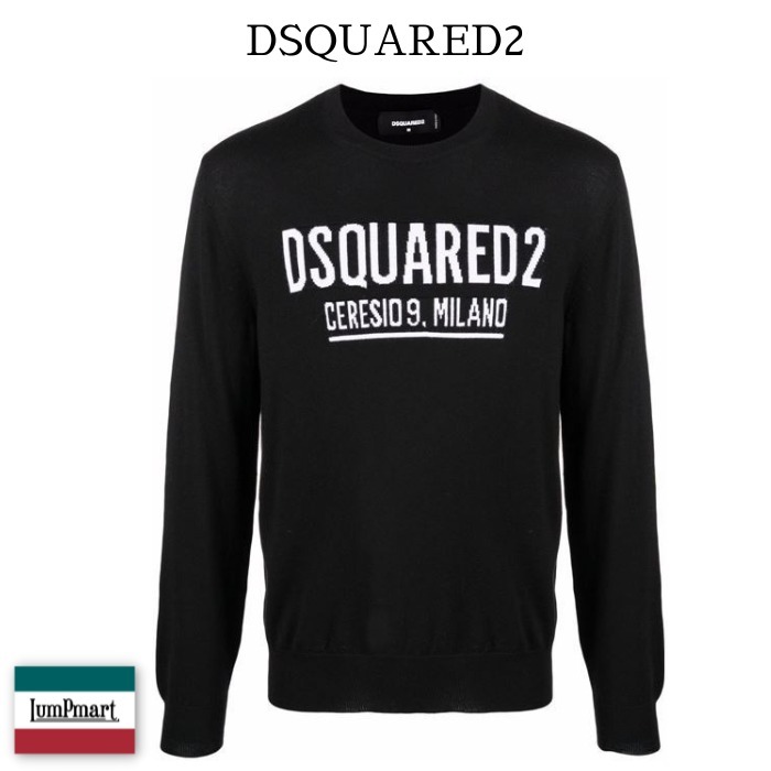 【DSQUARED2】黒×白 クルーネックセーター 【DSQUARED2】黒×白 クルーネックセーター