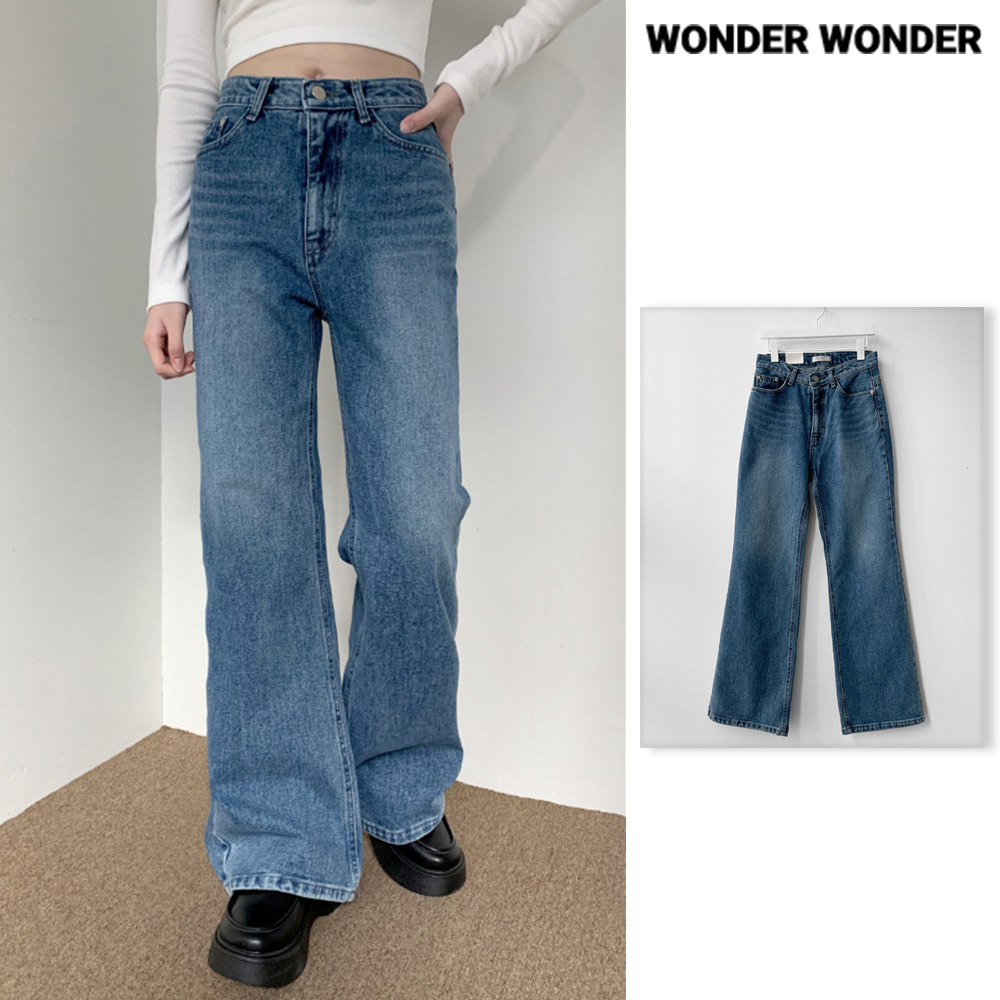 【WONDER WONDER】Schune Semi Bootcut Long Denim Pants