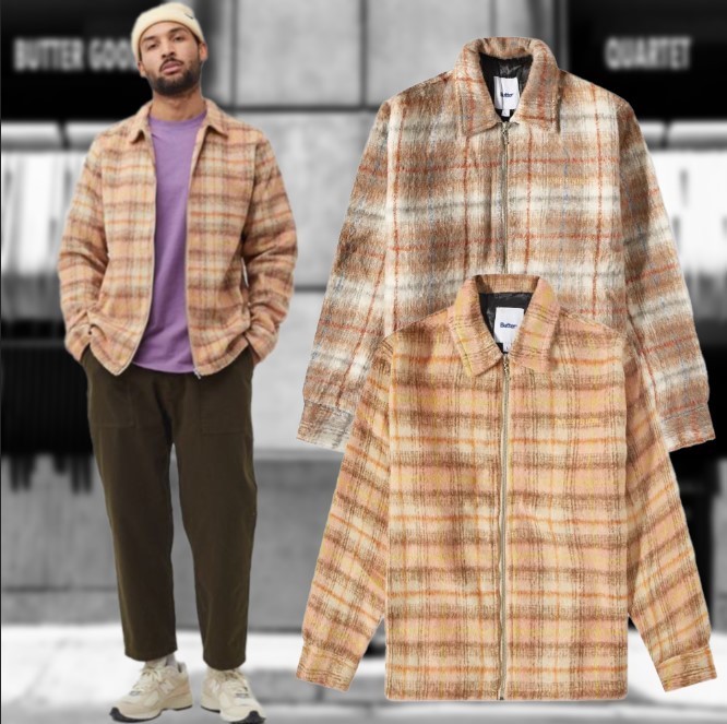 BUTTER GOODS フランネル ジップ オーバー ジャケット - fanvmuseum.com