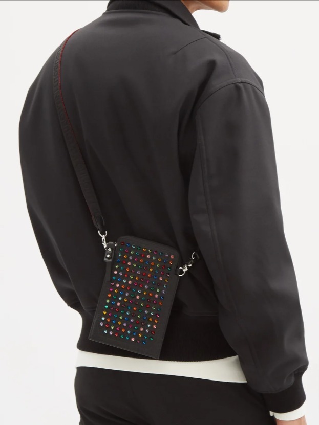 CHRISTIAN LOUBOUTIN ルビラブ スパイク レザーフォンポーチ