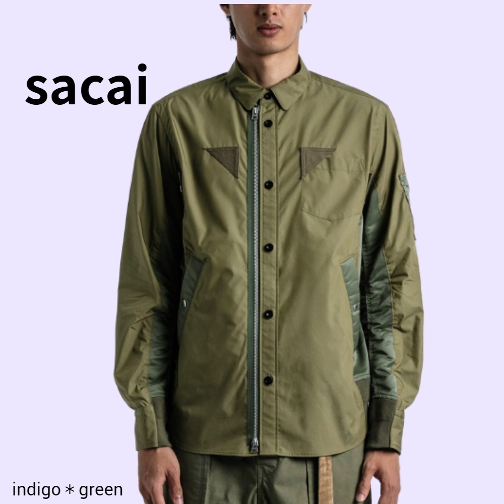 sacai コントラストパネル シャツジャケット XL-