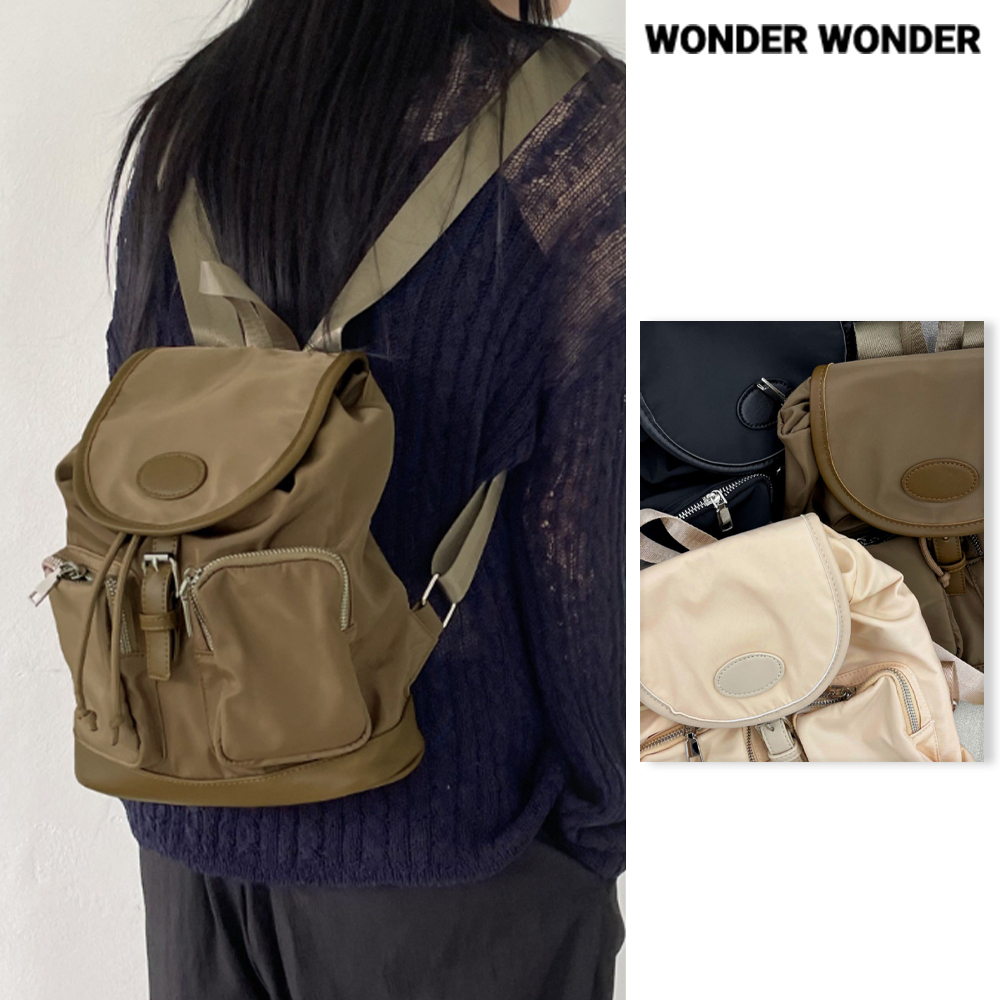 【WONDER WONDER】Nylon String Pocket Buckle Mini Backpack
