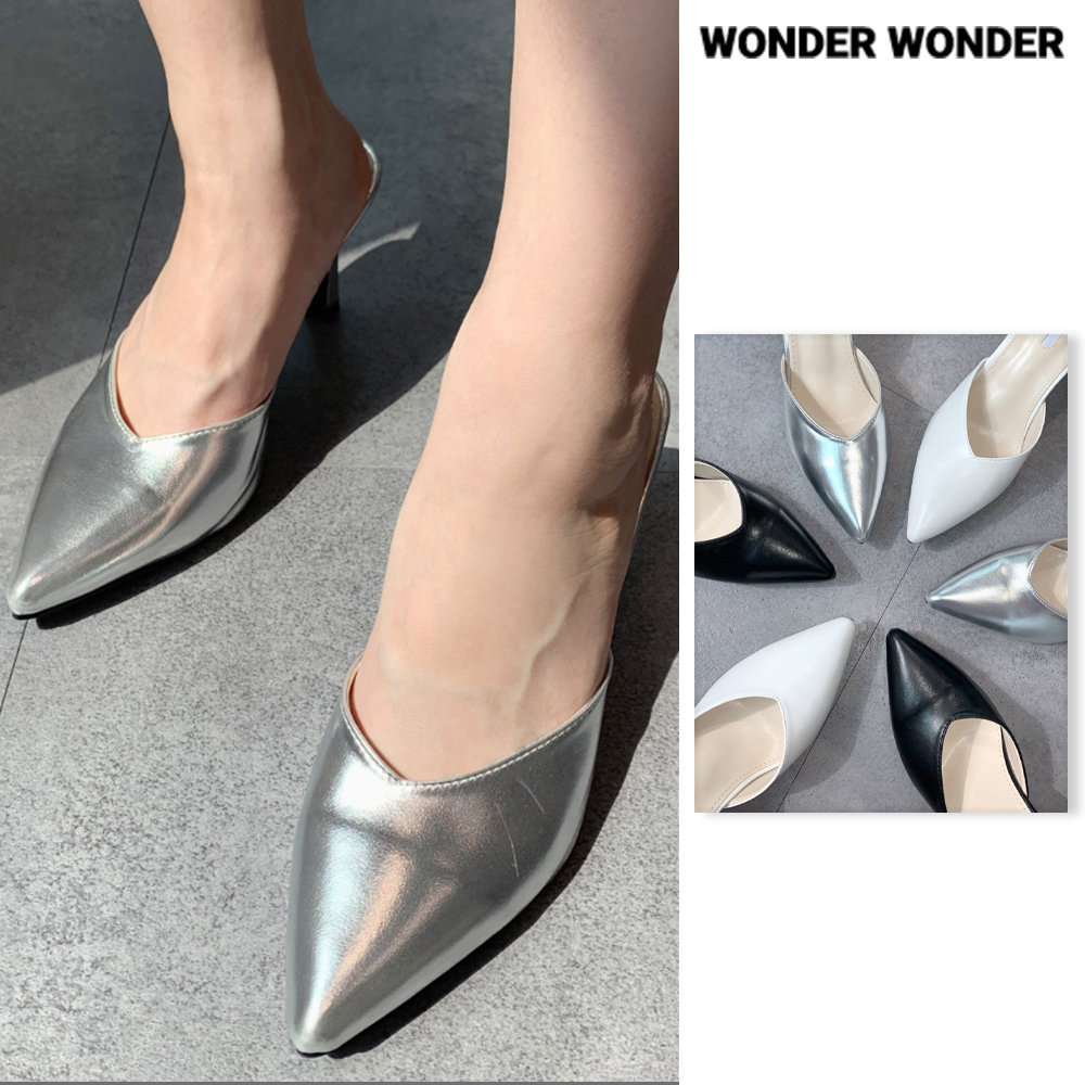 【WONDER WONDER】Gabra Stiletto V-Cut Mule Bloafer