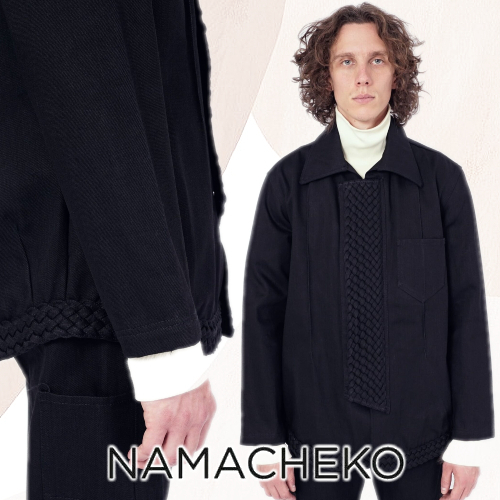 22AW NAMACHEKOナマチェコ Manniテクスチャード加工デニムシャツ 22AW NAMACHEKOナマチェコ Manniテクスチャード加工デニムシャツ