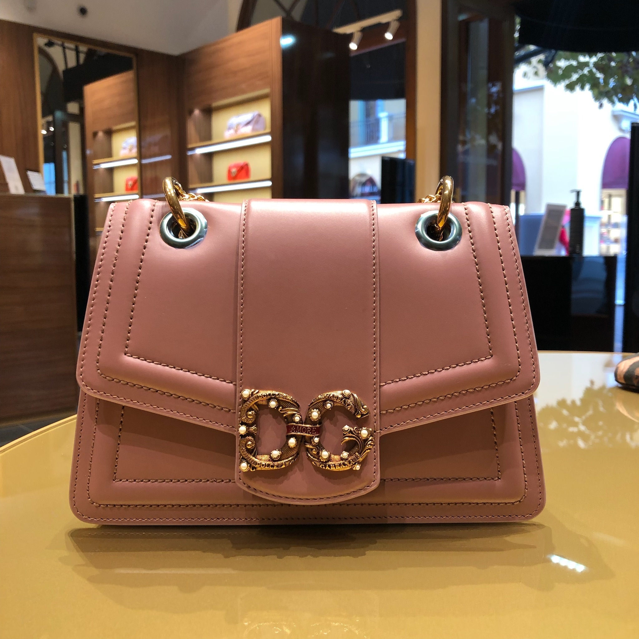ゴッホ 星月夜 Dolce \u0026 Gabbana ショルダーバッグ amore パール