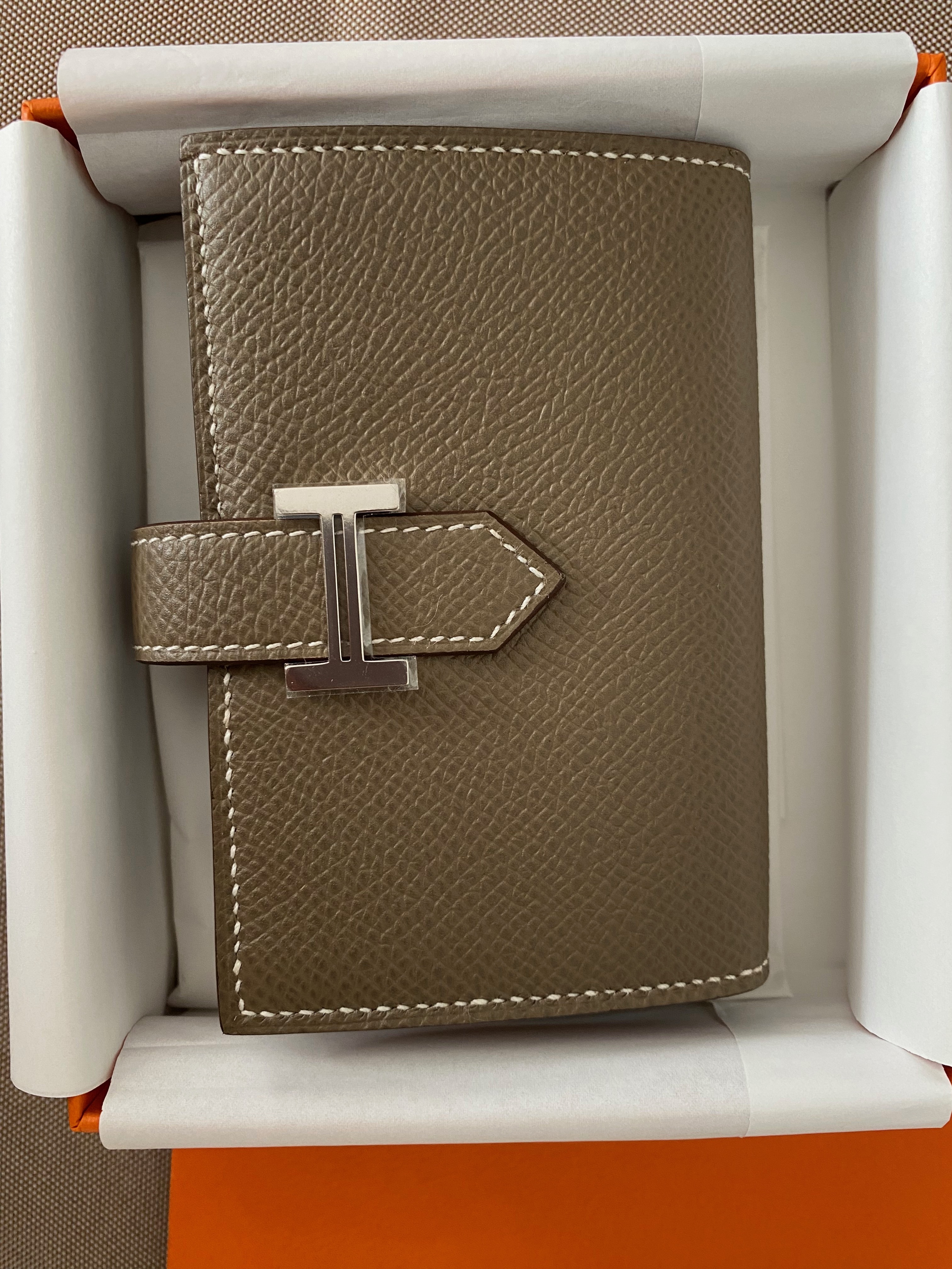 直営店＊ベアン ミニ Bearn mini wallet(Etoupe×silver)epsom