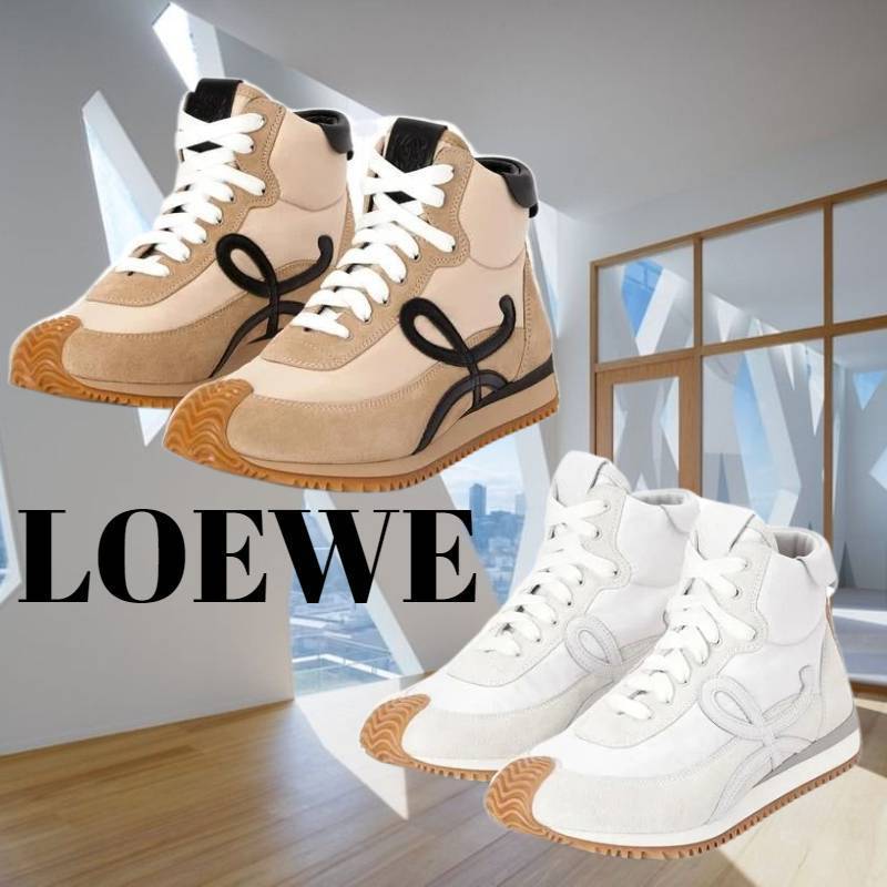 【LOEWE☆スニーカー】High top flow runner in nylon and suede 【LOEWE☆スニーカー】High top flow runner in nylon and suede