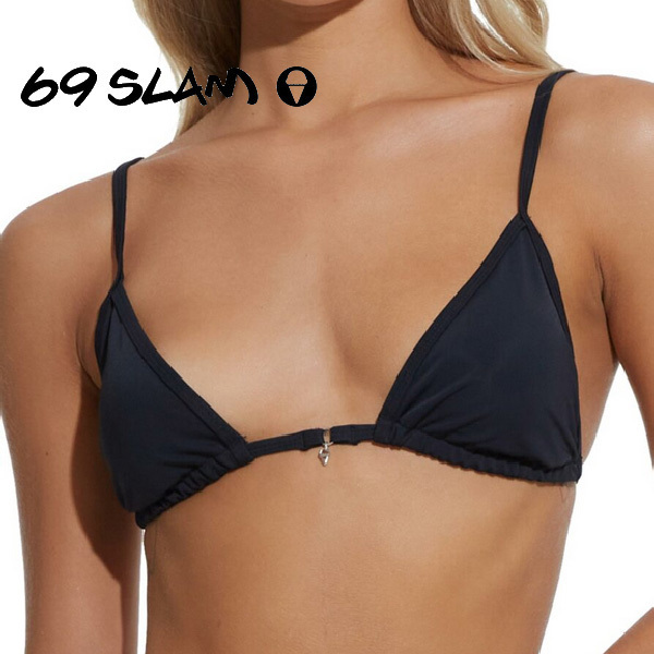 69SLAM☆PLAIN BLACK TRIANGLE BRAビキニ 水着ブラ スイムウェア
