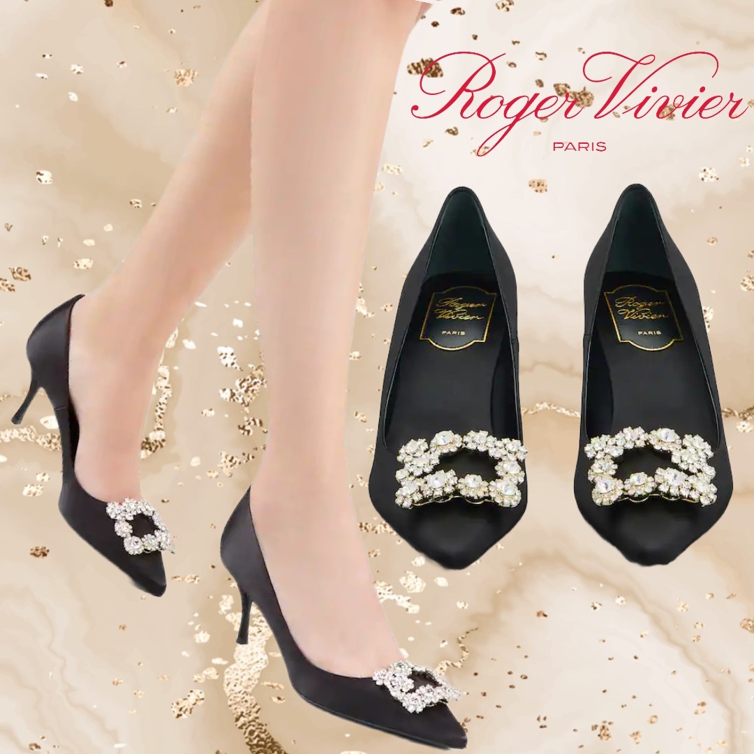 けると ROGER VIVIER - 確実正規品 ロジェヴィヴィエ フラワーストラス