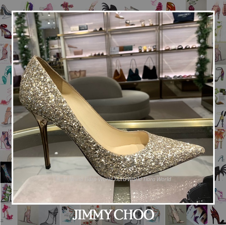 送料無料★Jimmy Choo ABEL100 グリッター パンプス Ballet Pink