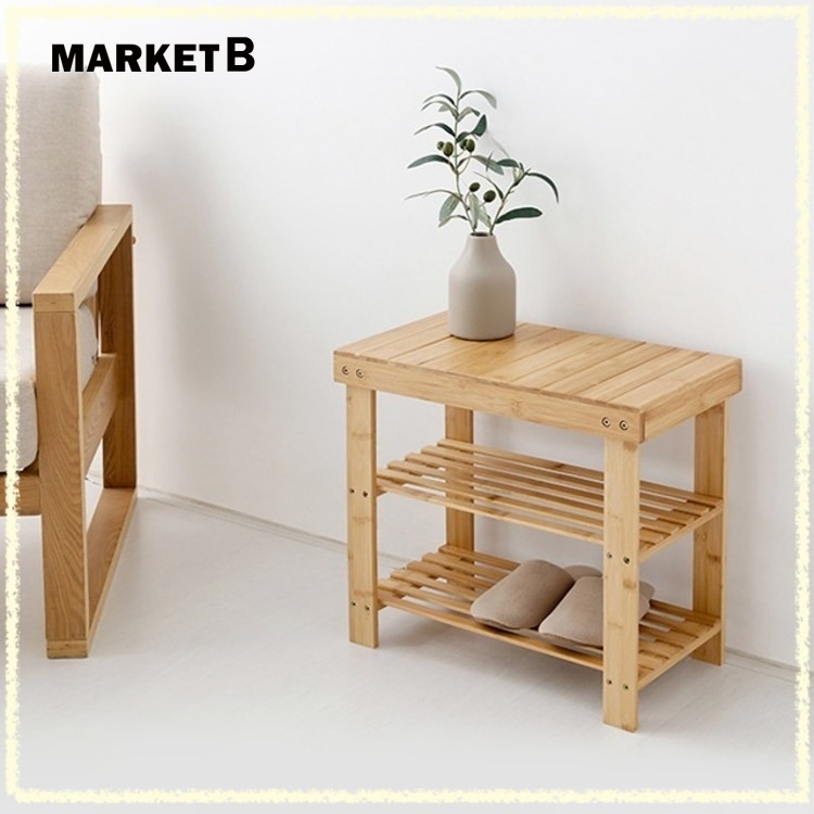 [韓国 MARKET B]原木製収納スツール 収納棚 /717