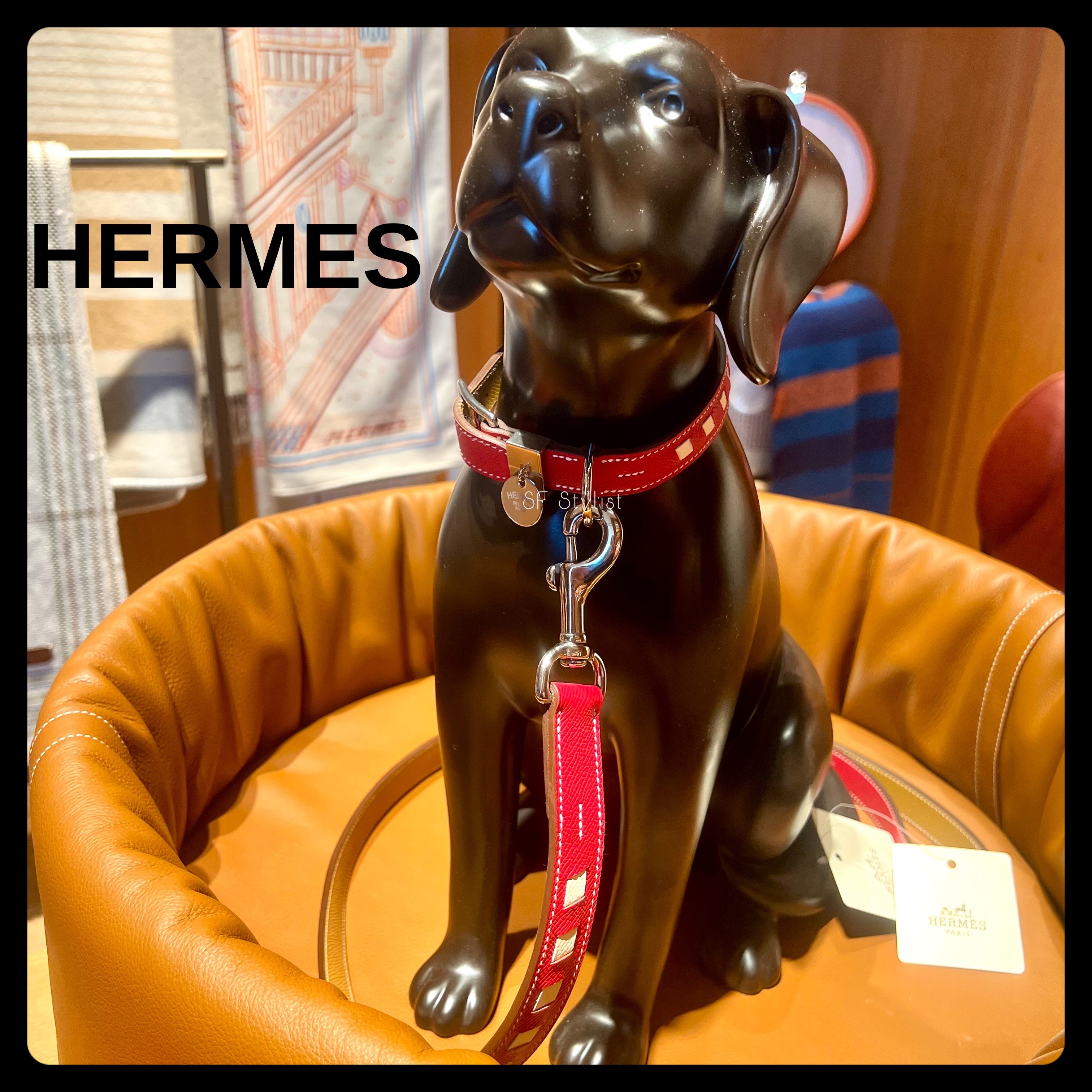 エルメスHERMES人気柄ツイリー☆首輪と犬
