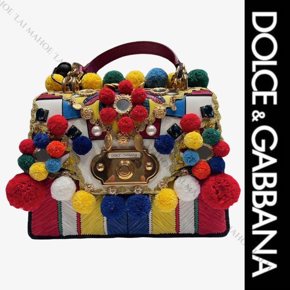 DOLCE&GABBANA ポンポンハンドバッグ