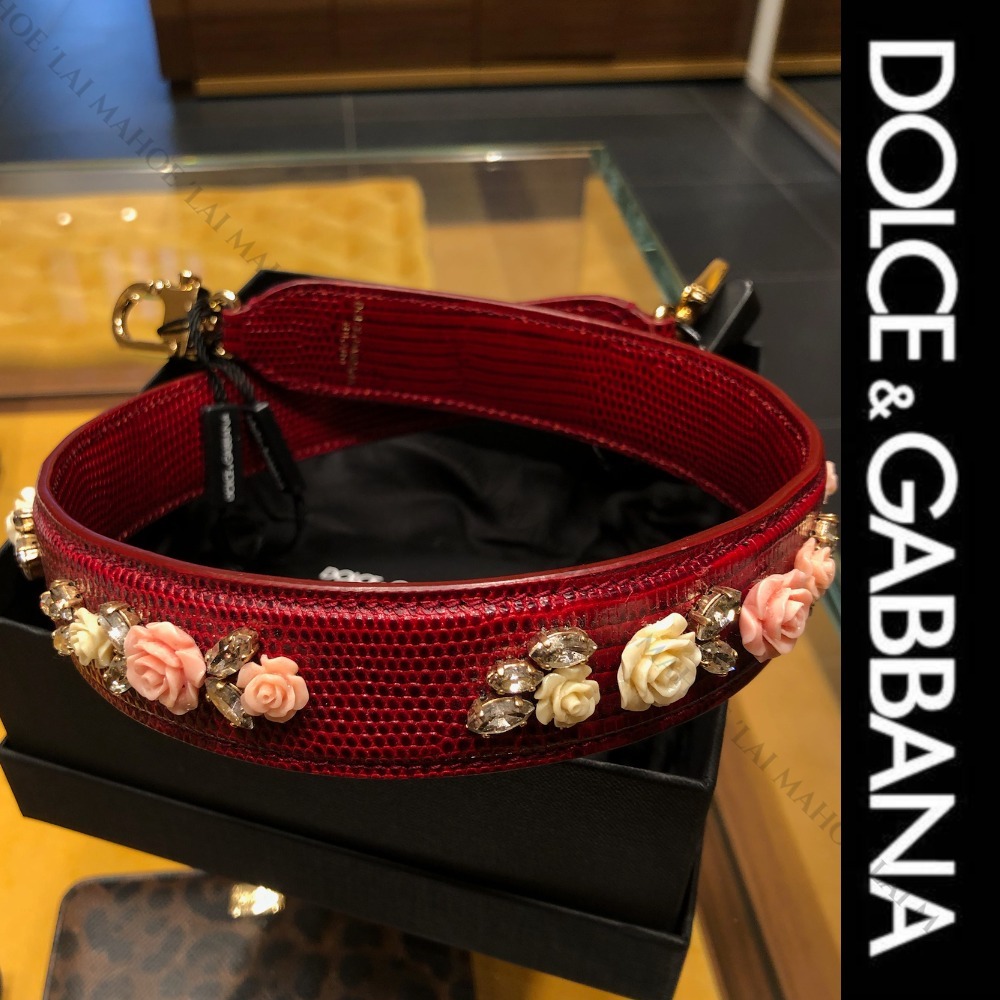 DOLCE&GABBANA ローズ＆ビジュー ショルダーストラップ