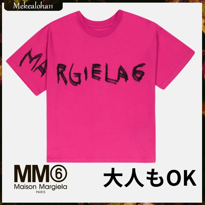 MM6 MAISON MARGIELA☆ロゴコットンTシャツ ピンク【大人もOK】