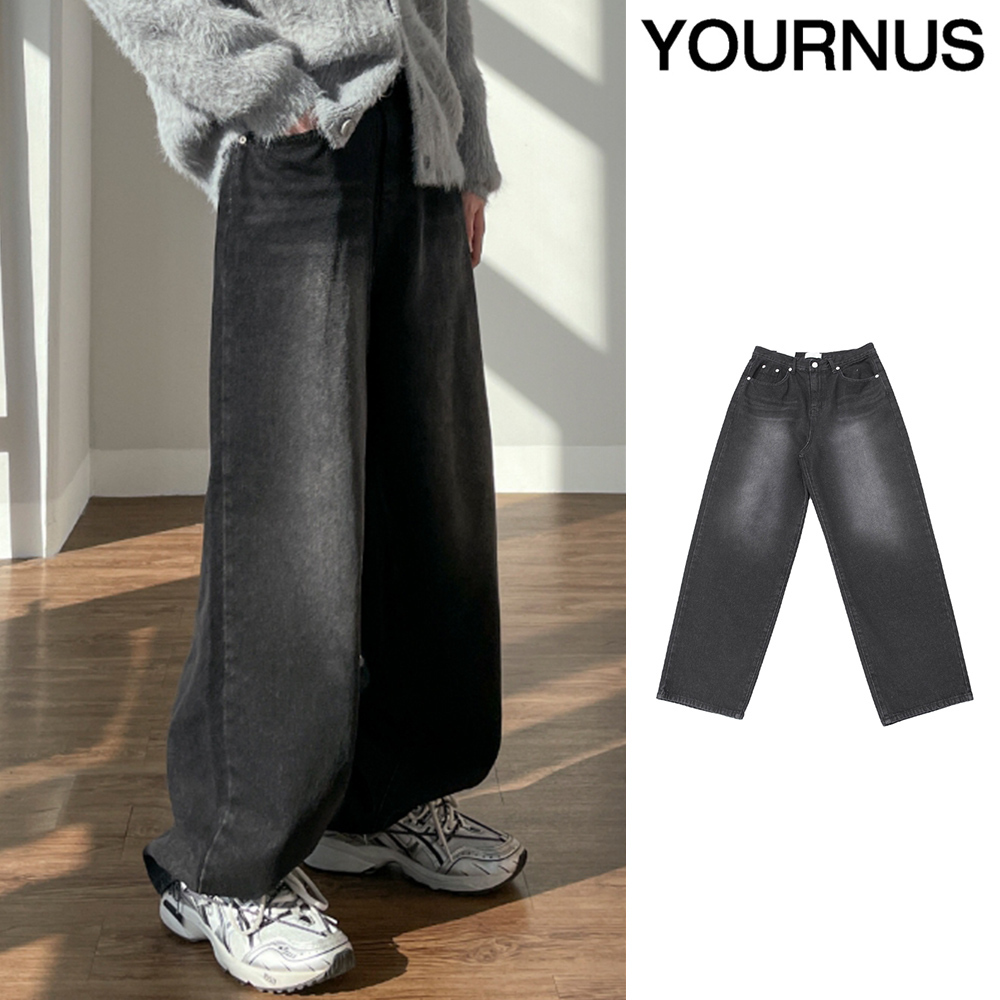 【YOURNUS】Kett Black Over Wide Denim