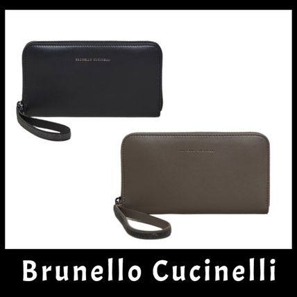 BRUNELLO CUCINELLI Long Wallets Plain Leather Long Wallets