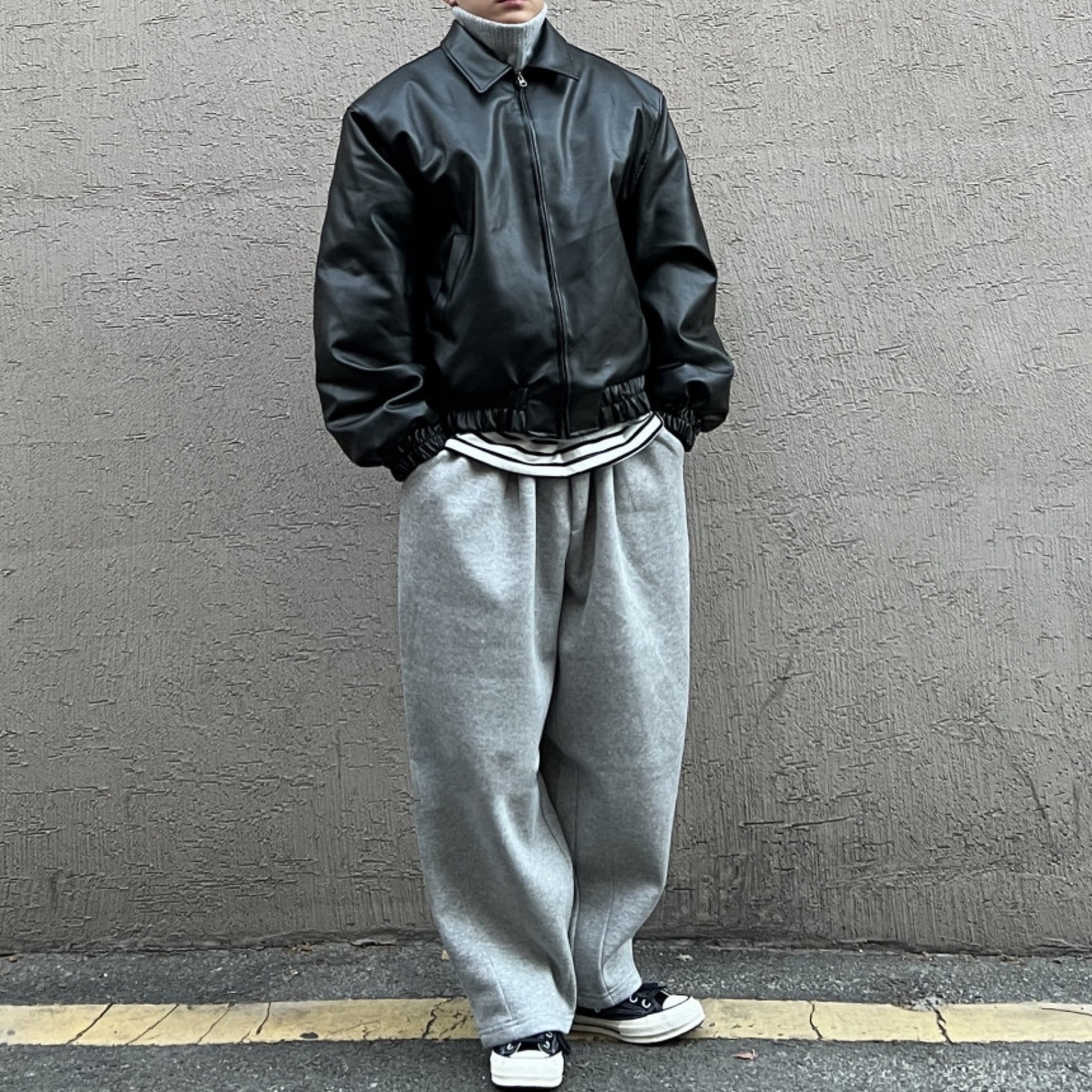 送料込] holy Leather Over Zipper JP (2color) アウター