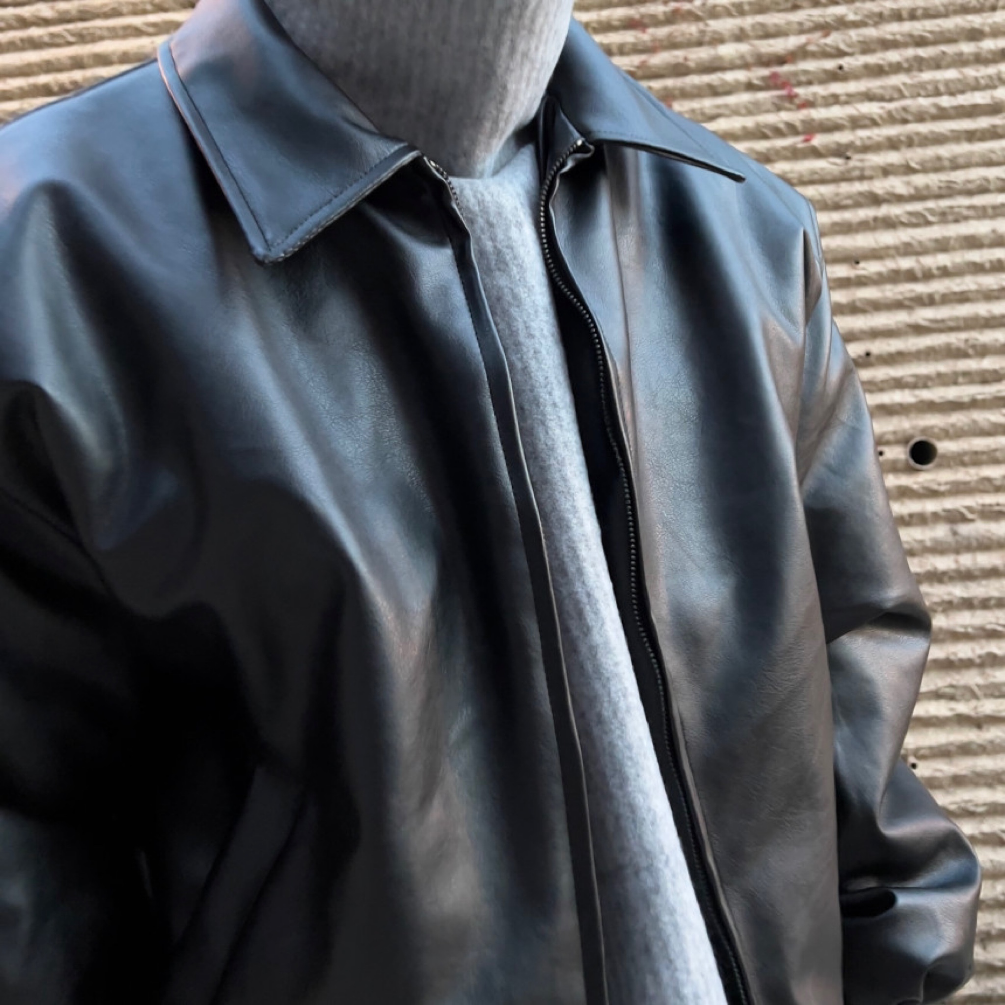 送料込] holy Leather Over Zipper JP (2color) アウター
