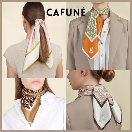 CAFUNE Lightweight Monogram Casual Style Silk Lightweight Scarves & Shawls