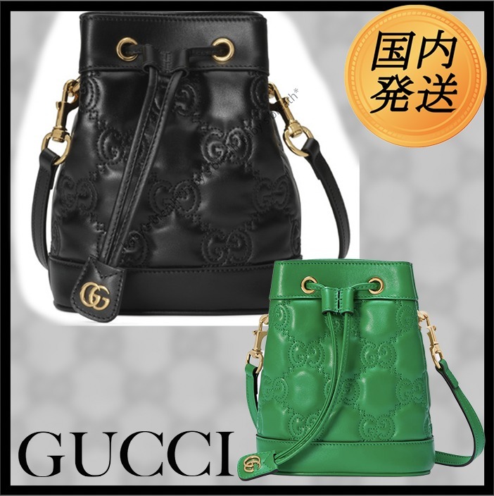 【国内発送★GUCCI】GGマトラッセ レザー バケットバッグ