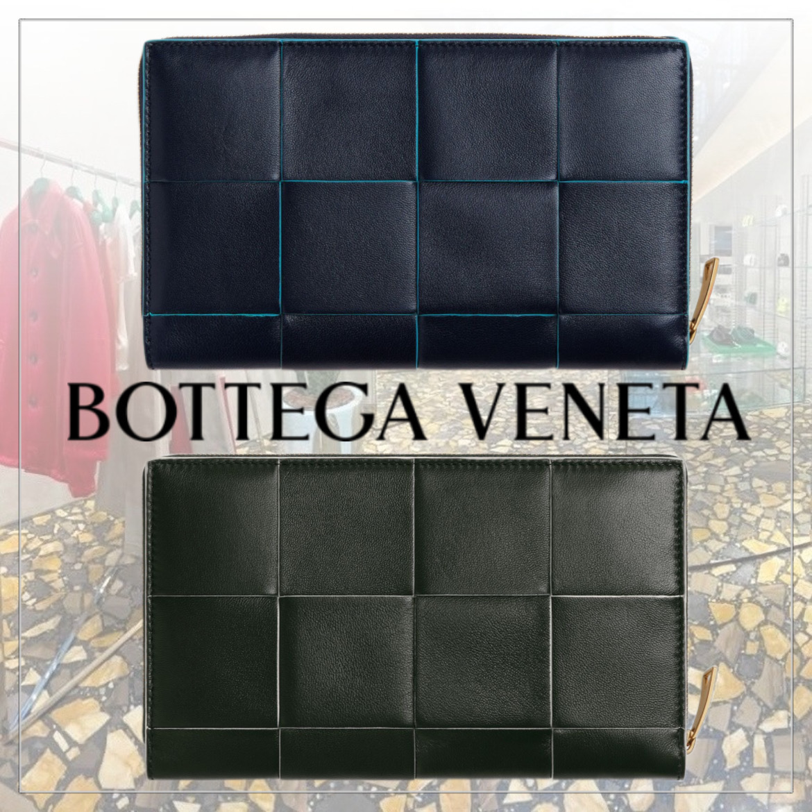 【すぐ届く】BOTTEGA VENETA◆レザー ジップ付き 長財布 限定品 【すぐ届く】BOTTEGA VENETA◆レザー ジップ付き 長財布 限定品