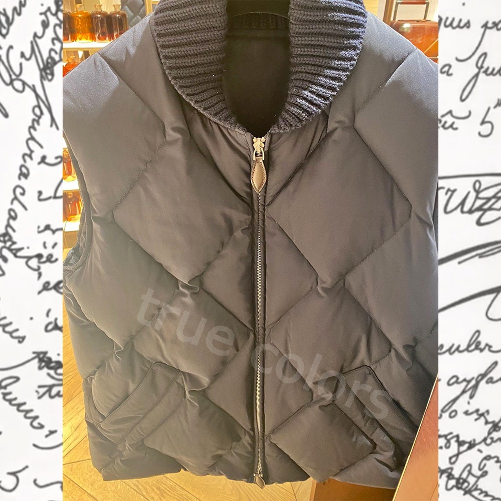 BERLUTI WINTER 22 キルティングナイロン ニット襟 ダウンベスト BERLUTI WINTER 22 キルティングナイロン ニット襟 ダウンベスト