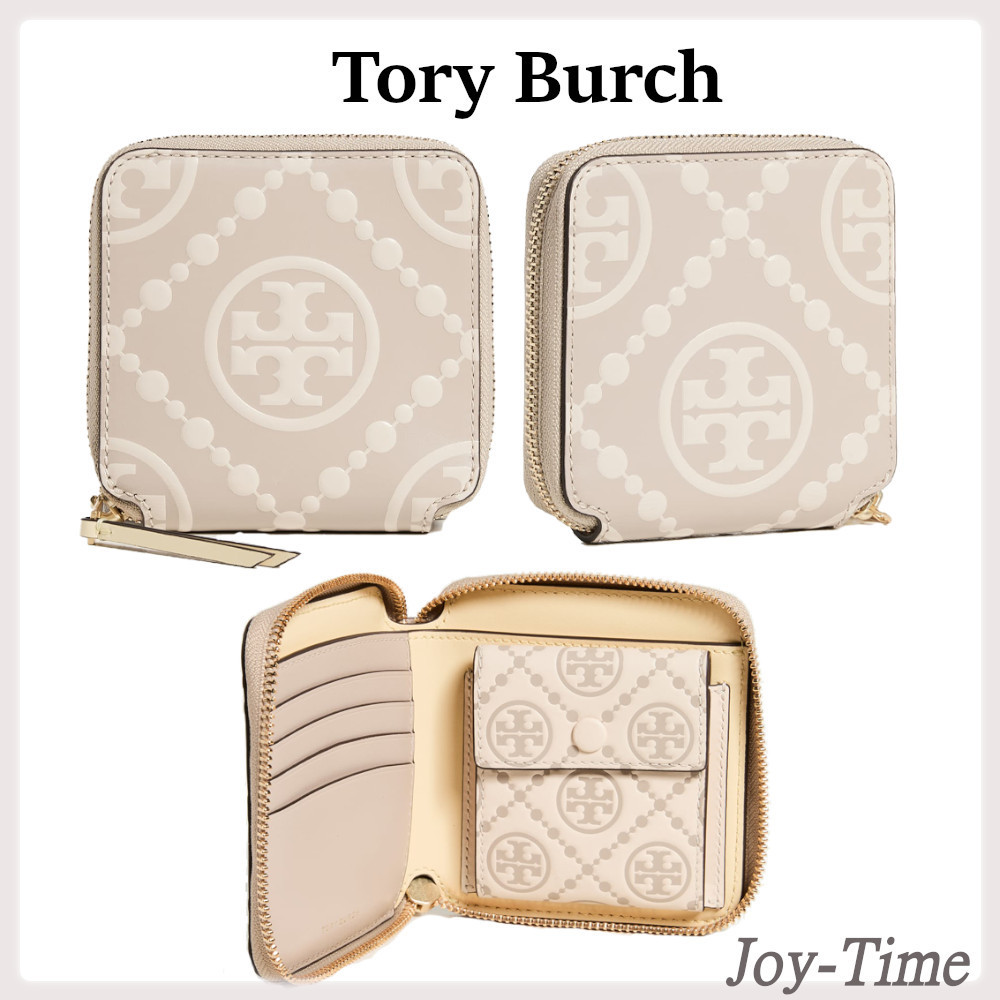 関税-送料込★Tory Burch★モノグラムコントラスト 2つ折り財布
