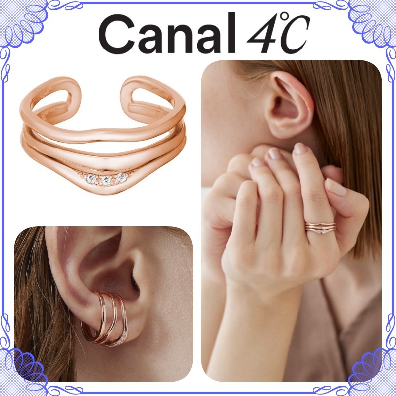 大人気!! Canal 4℃ シルバー デザイン カフリング 2点セット