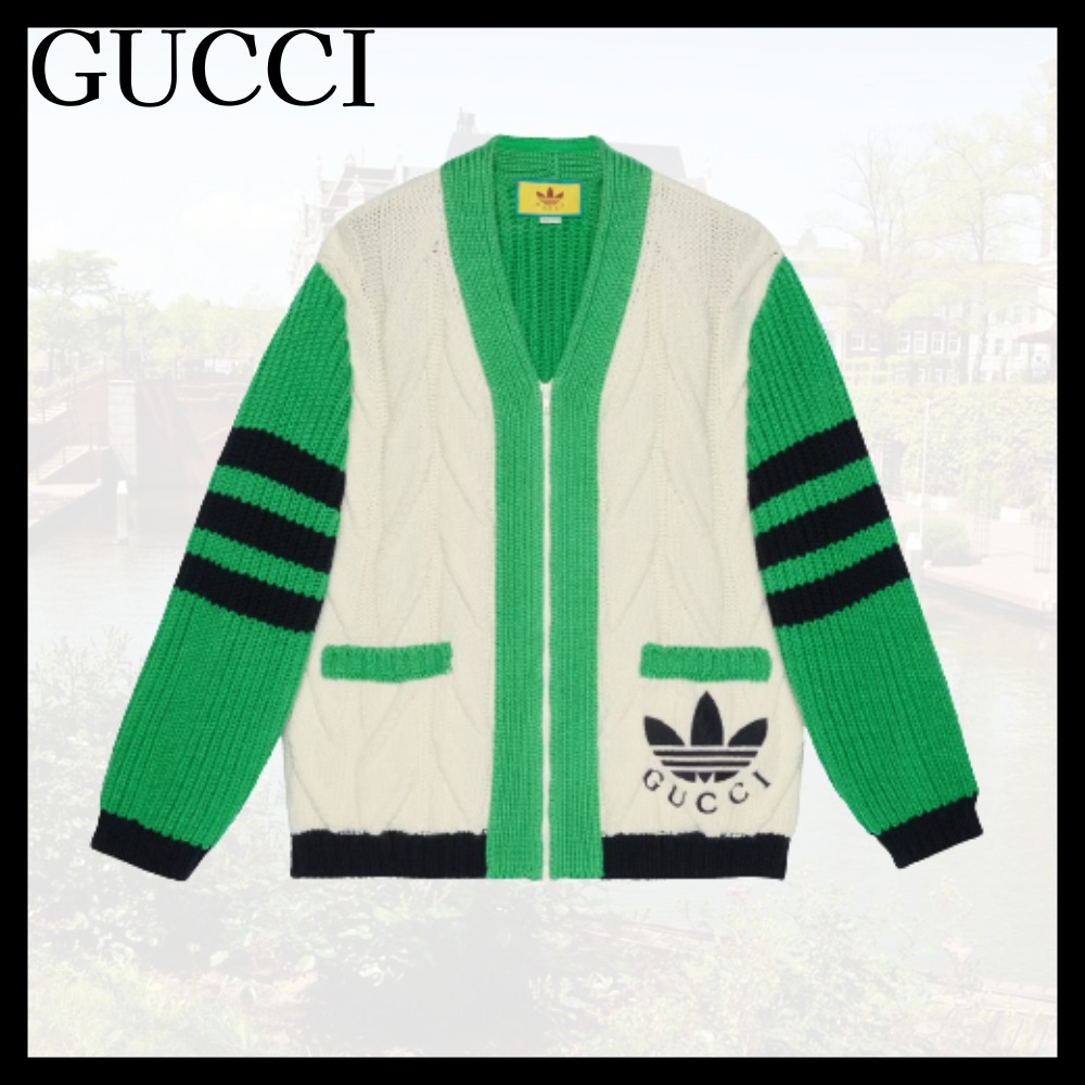 【GUCCI】adidas x Gucci ウールブレンド カーディガン 【GUCCI】adidas x Gucci ウールブレンド カーディガン