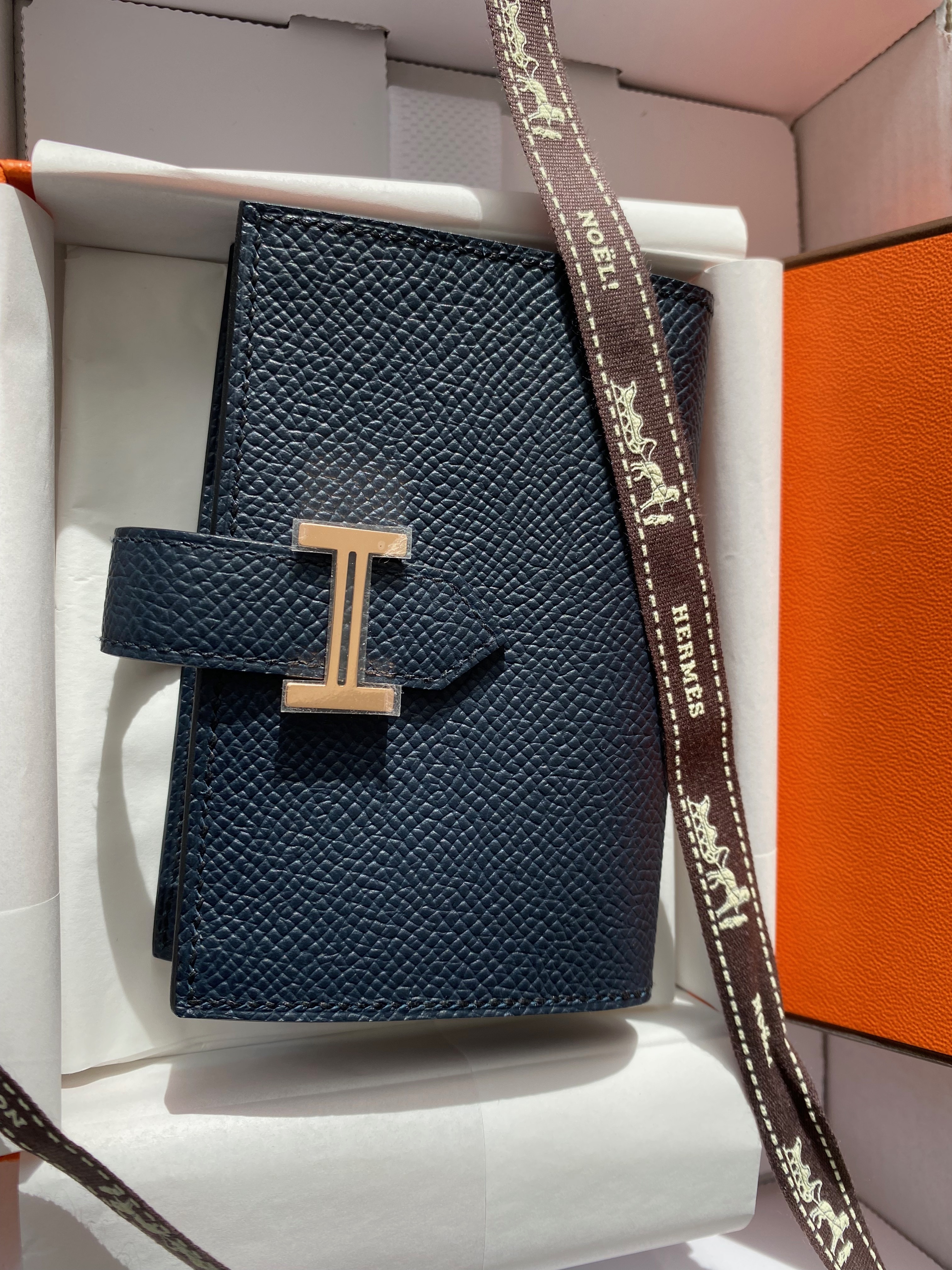 直営店＊ベアン ミニ Bearn mini wallet(bleu indigo×rosegold)
