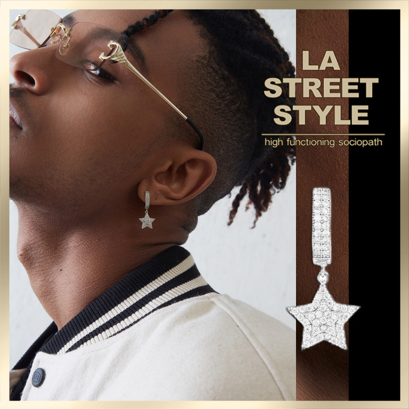 ピアス Luxury Street Wear. ICE Star Earrings jewelry unisexual