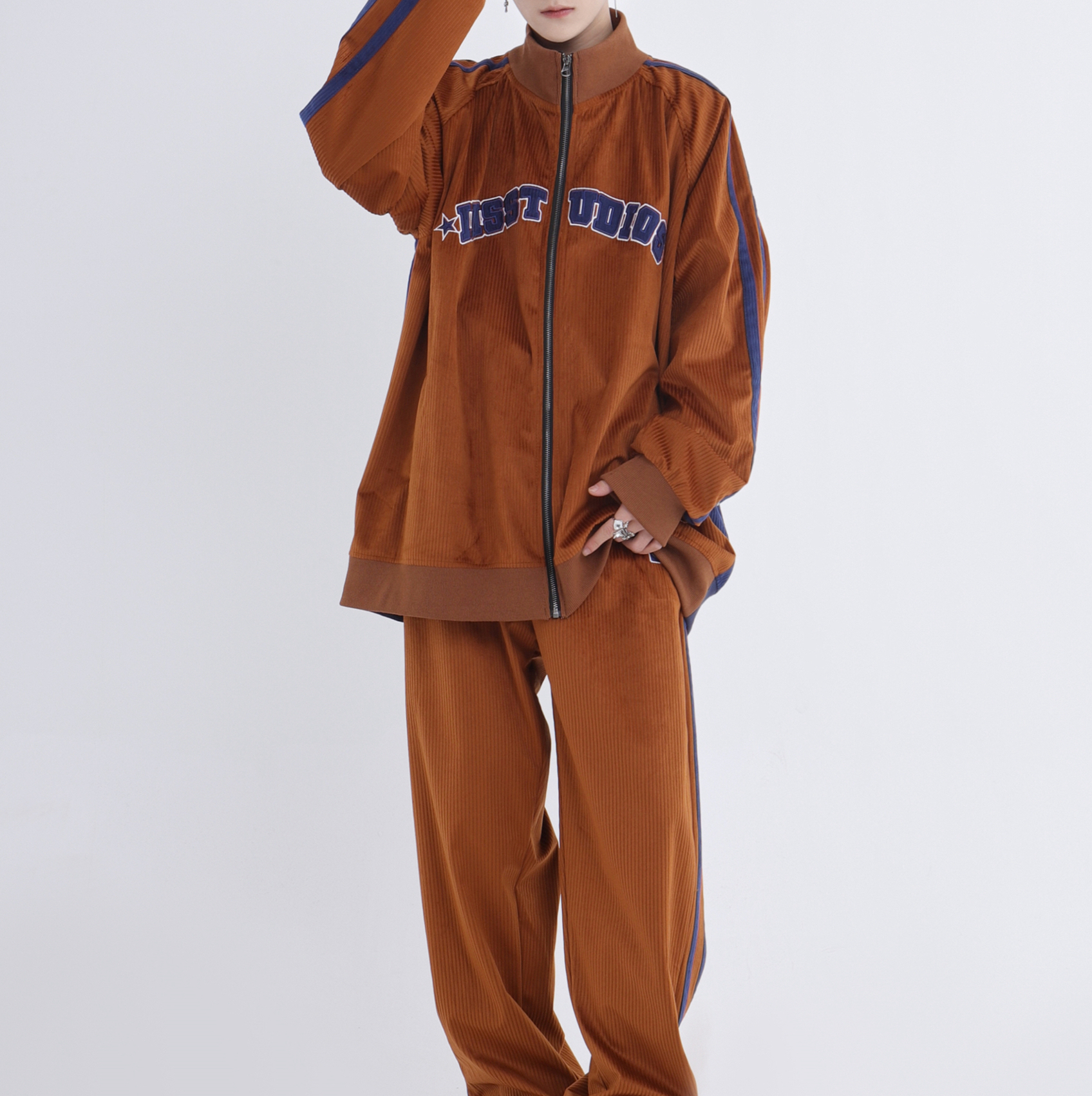 ジャージ セットアップ ジャケット パンツ 長袖 全2色 韓国 ~XL