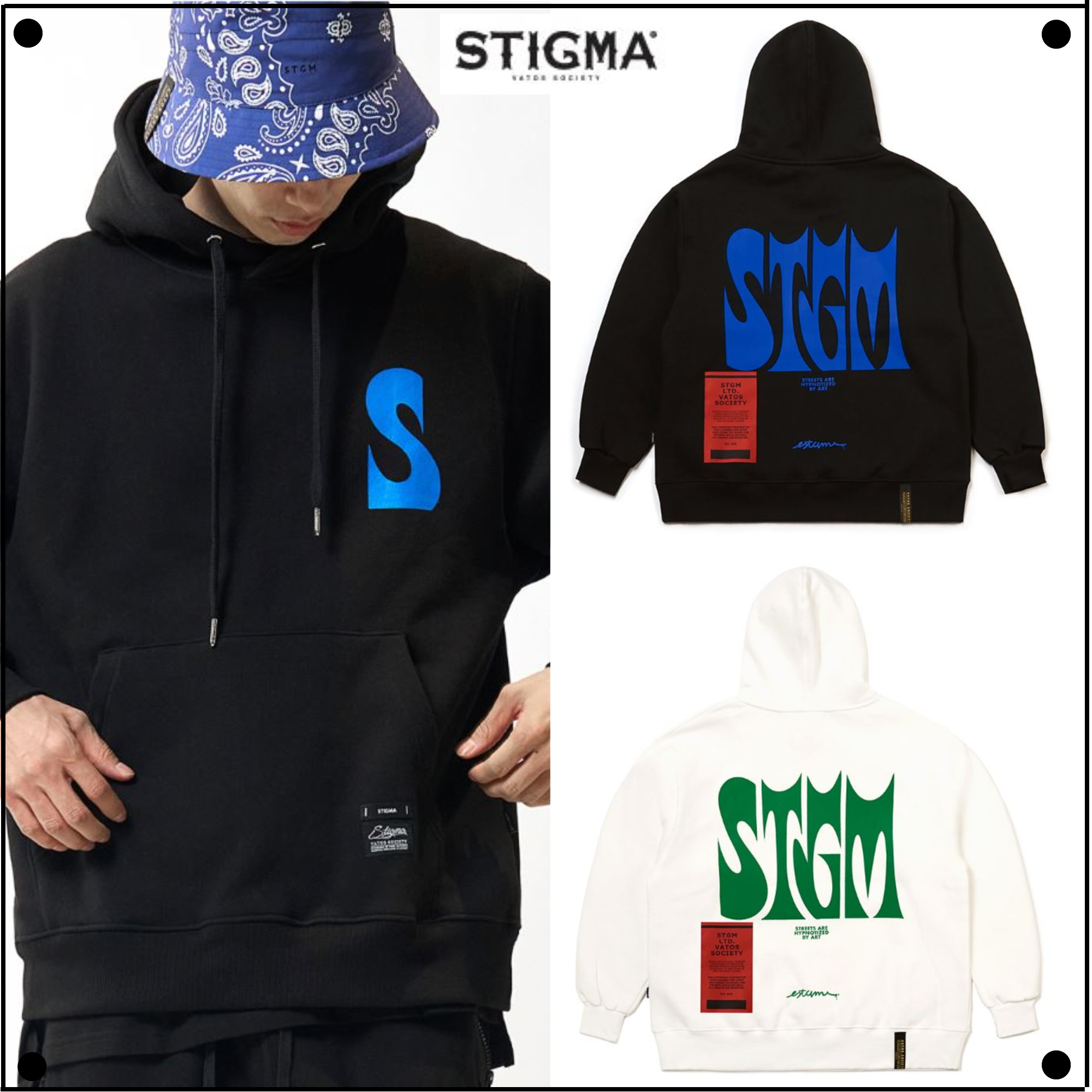 STIGMAの22 LETTER HORN HEAVY SWEAT HOODIE 全2色
