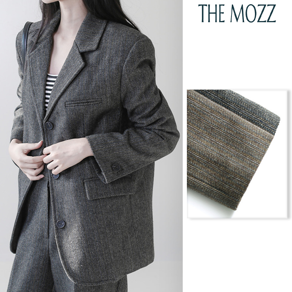 【THE MOZZ】Classic Quilted Herringbone Setup Jacket