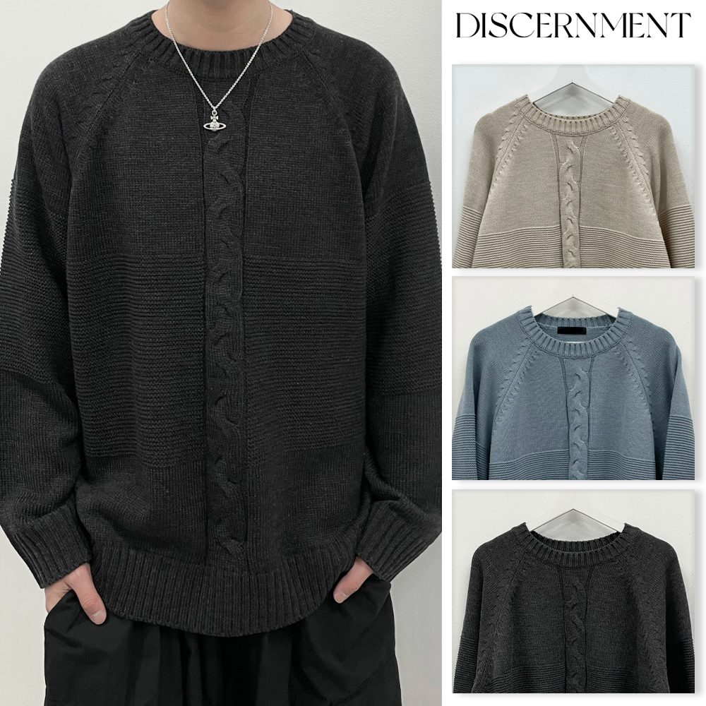 【DISCERNMENT】Screw Raglan Over Knit