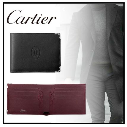 Cartier Folding Wallets Street Style Plain Leather Folding Wallet Bridal Logo