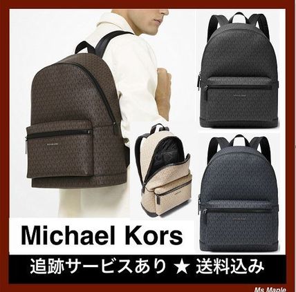 Michael Kors Backpacks Monogram Unisex Canvas Street Style A4 Logo Backpacks