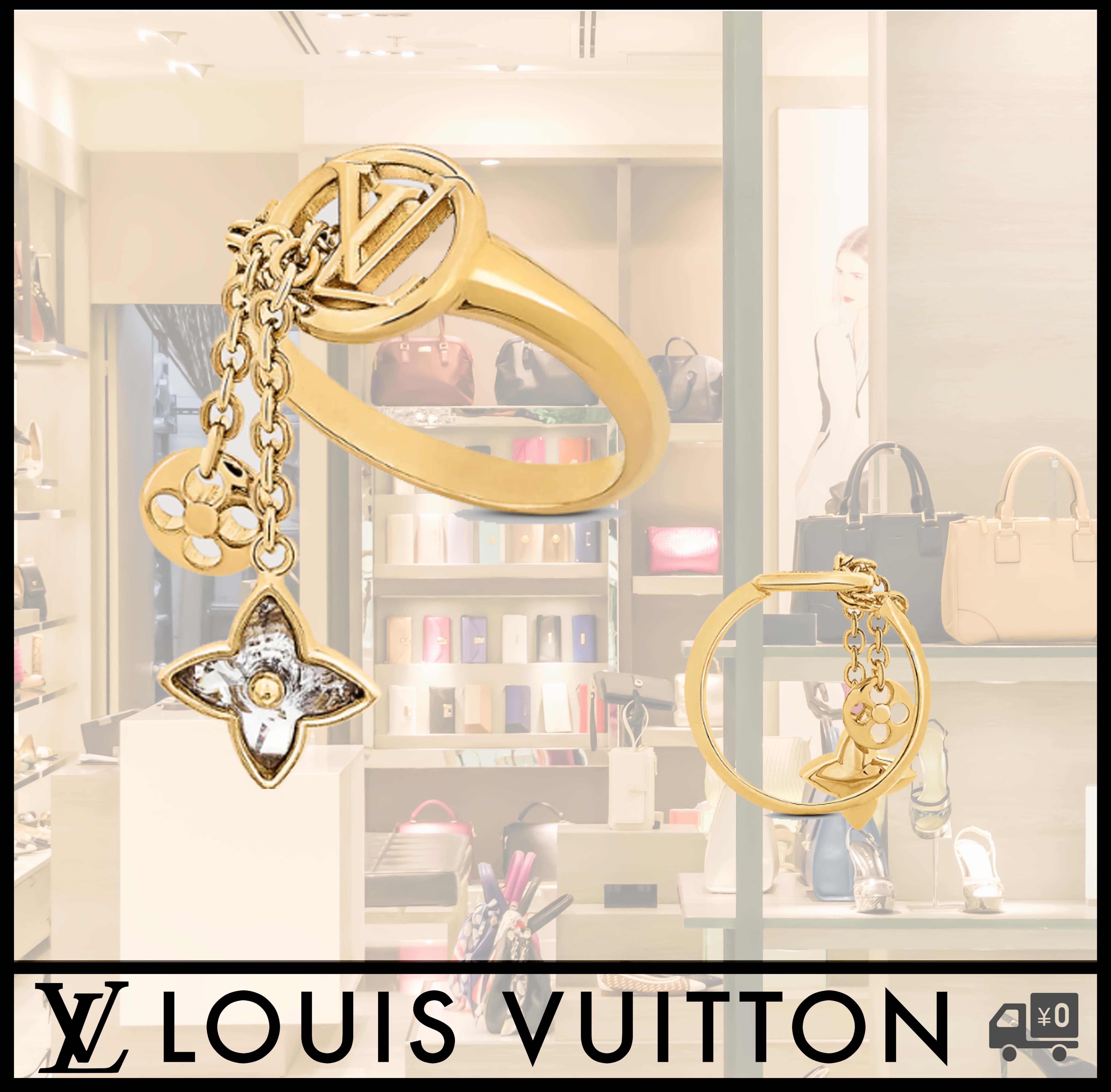 【SALE】LOUIS VUITTON/MY BLOOMING STRASS RING/花チャーム付き