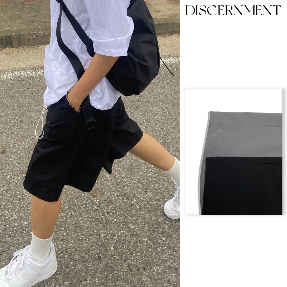 【DISCERNMENT】Two-tuck Easy Wide Parts 7 Pants